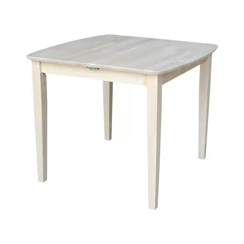 36" Extendable Dining Table Unfinished – Butterfly Leaf, Shaker Legs, Seats 6