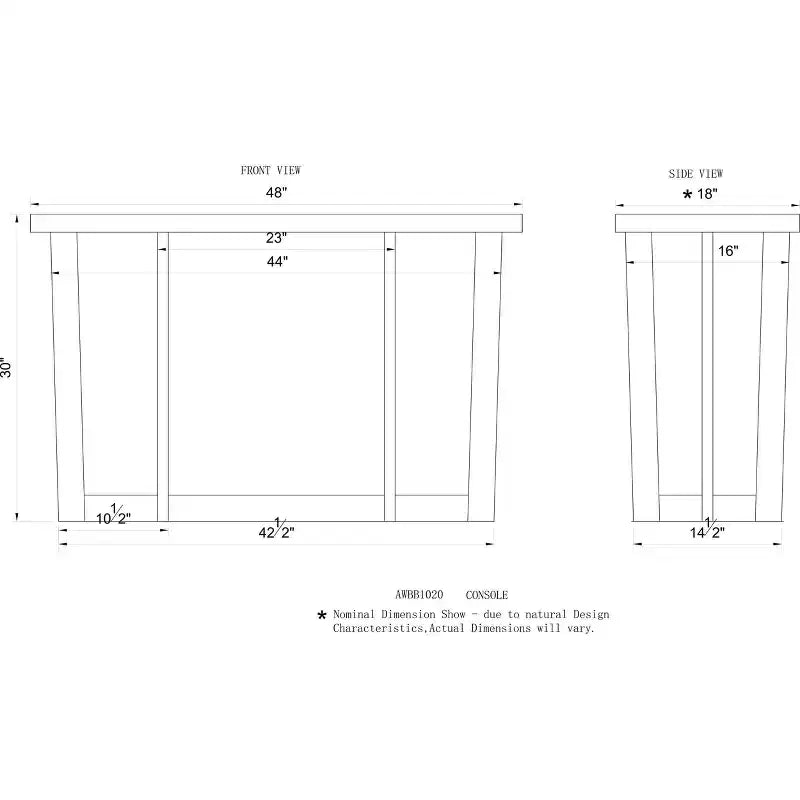 Berkshire Live Edge Solid Acacia Wood Media Console – Non-Toxic Finish, Steel Hardware