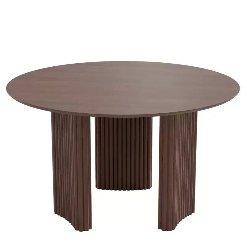 46 Chic Round Dining Table with Sturdy Pedestal for 4 People