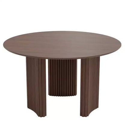 46 Chic Round Dining Table with Sturdy Pedestal for 4 People