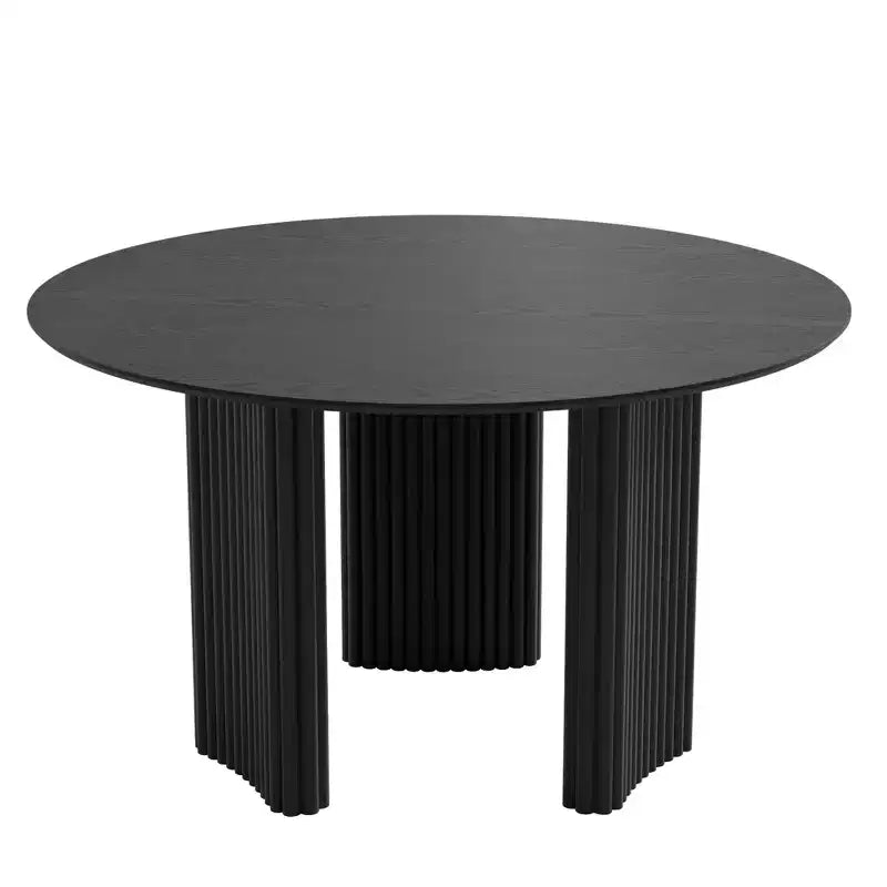 46 Chic Round Dining Table with Sturdy Pedestal for 4 People