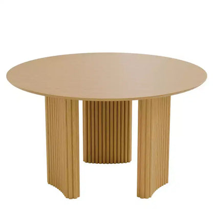 46 Chic Round Dining Table with Sturdy Pedestal for 4 People