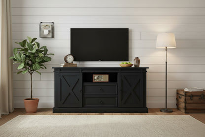 Dyonery 65 Large buffet storage cabinet, farmhouse kitchen cutlery cabinet buffet, 3 drawers and 4 doors, living room storage cabinet