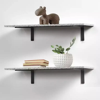 Heavy Duty Floating Shelf Brackets – 16x6", 10mm Thick Cast Iron, Matte Black, 4-Pack