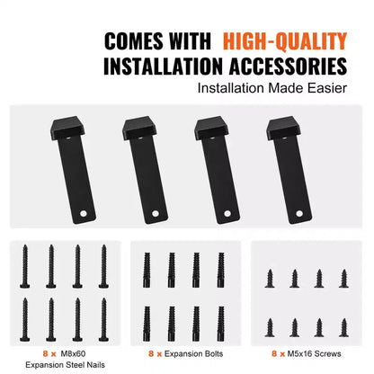 Heavy Duty Floating Shelf Brackets – 16x6", 10mm Thick Cast Iron, Matte Black, 4-Pack