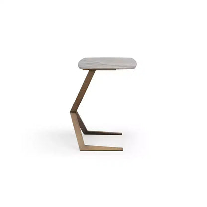 45" Round Metal End Table – Gray, Modern Accent Side Table
