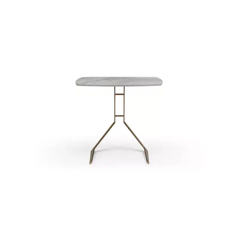 45" Round Metal End Table – Gray, Modern Accent Side Table