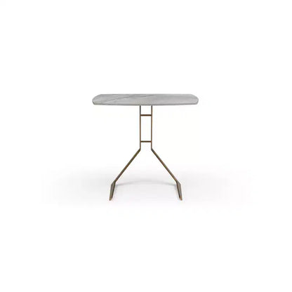 45" Round Metal End Table – Gray, Modern Accent Side Table