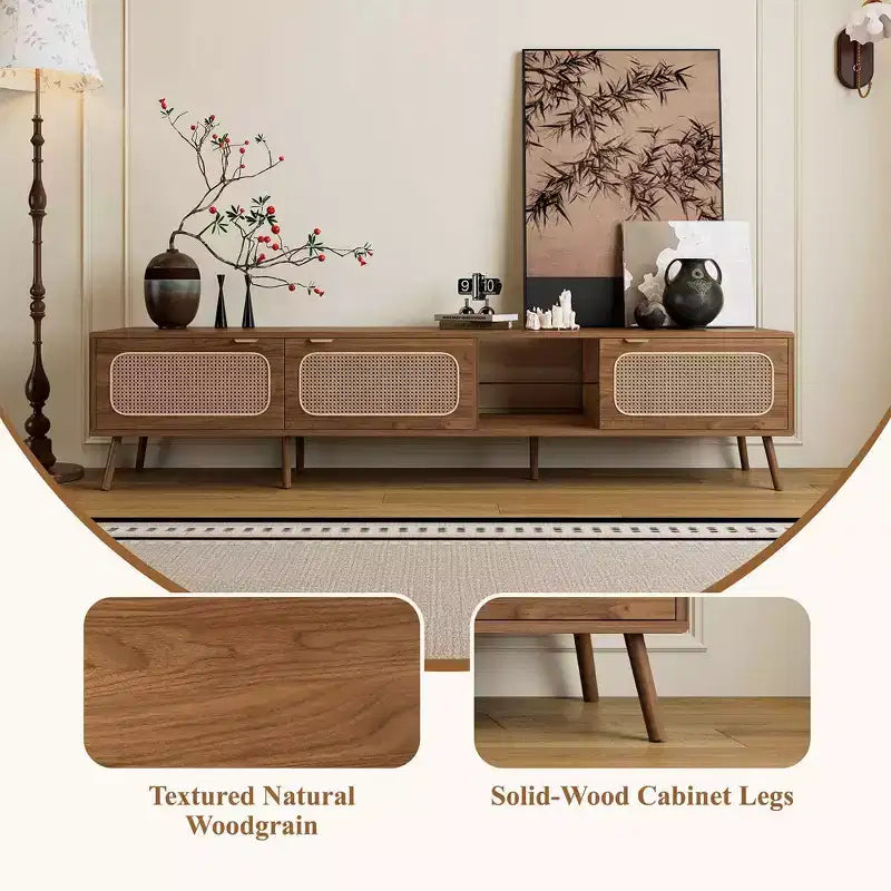 78" TV Console with Hidden Storage & Open Shelf – for TVs up to 85"