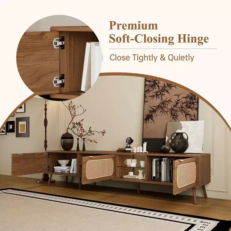 78" TV Console with Hidden Storage & Open Shelf – for TVs up to 85"