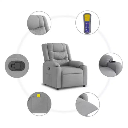 Manual Push-Back Massage Recliner Chair – 6-Point Vibration, Dual Cup Holders