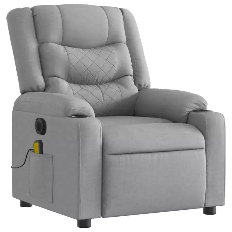 Manual Push-Back Massage Recliner Chair – 6-Point Vibration, Dual Cup Holders