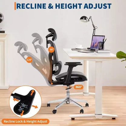 Ergonomic Mesh Office Chair with High Back Support, 3D Adjustable Armrests, Smooth Wheels,Breathable Desk Computer Chair for Long Hours of Work,Study