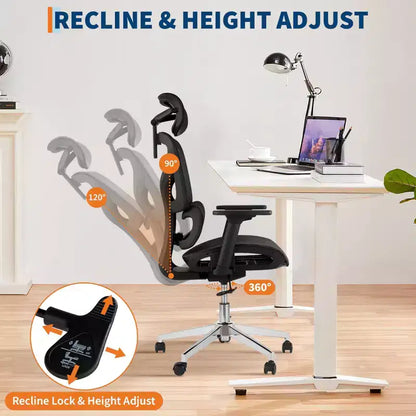 Ergonomic Mesh Office Chair with High Back Support, 3D Adjustable Armrests, Smooth Wheels,Breathable Desk Computer Chair for Long Hours of Work,Study