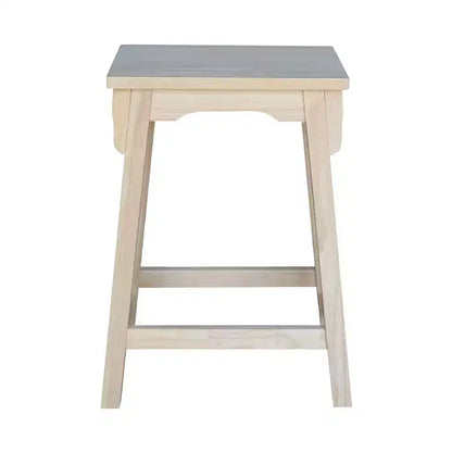 24" Mission Counter Height Barstool Unfinished – Solid Parawood, High Back