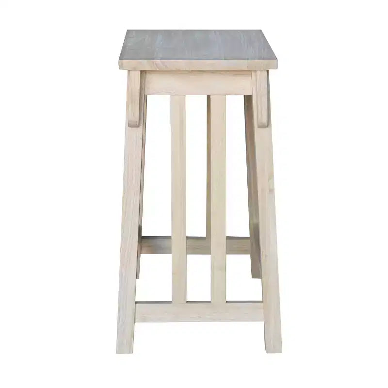 24" Mission Counter Height Barstool Unfinished – Solid Parawood, High Back