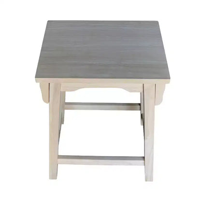 24" Mission Counter Height Barstool Unfinished – Solid Parawood, High Back