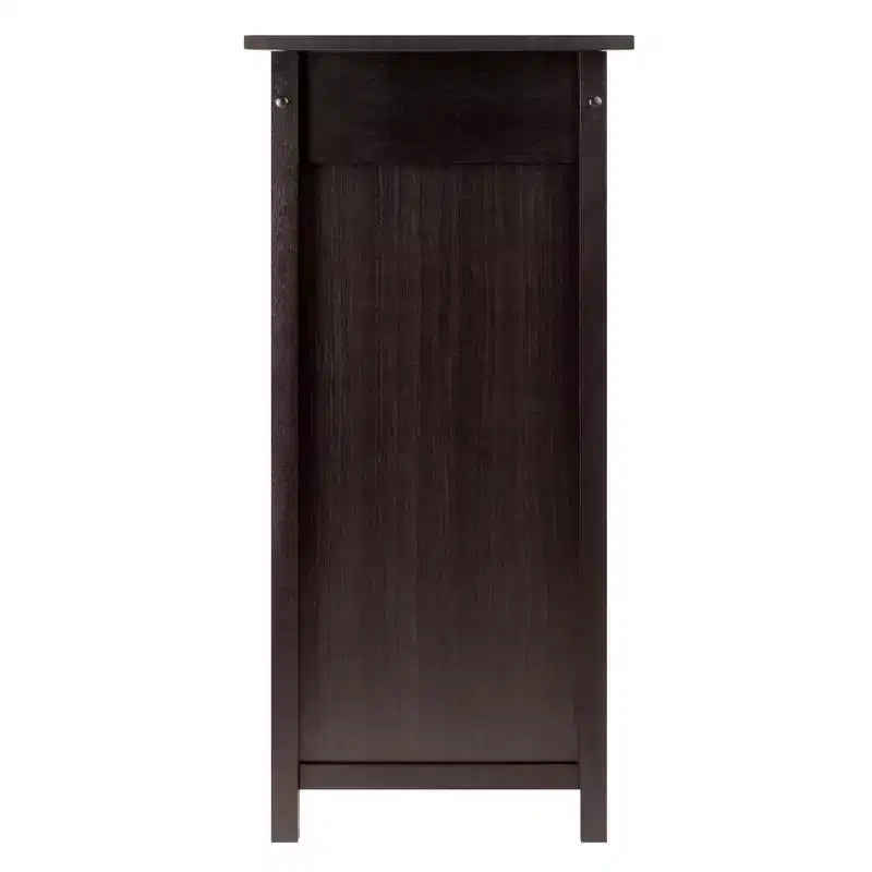 Yukon Wine Cabinet – Espresso Hardwood, 14-Bottle Rack & Stemware Holder