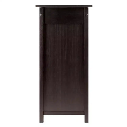 Yukon Wine Cabinet – Espresso Hardwood, 14-Bottle Rack & Stemware Holder