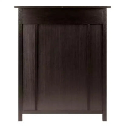 Yukon Wine Cabinet – Espresso Hardwood, 14-Bottle Rack & Stemware Holder