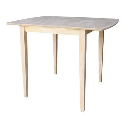 36" Extendable Dining Table Unfinished – Butterfly Leaf, Shaker Legs, Seats 6