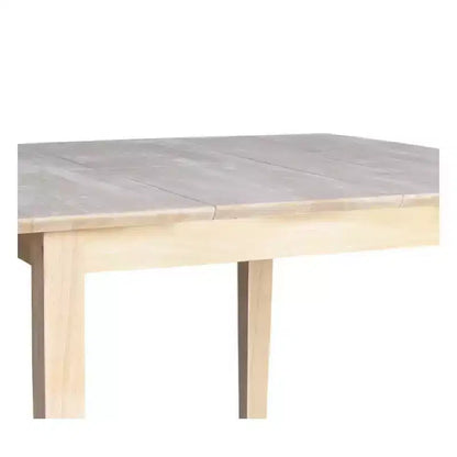 36" Extendable Dining Table Unfinished – Butterfly Leaf, Shaker Legs, Seats 6