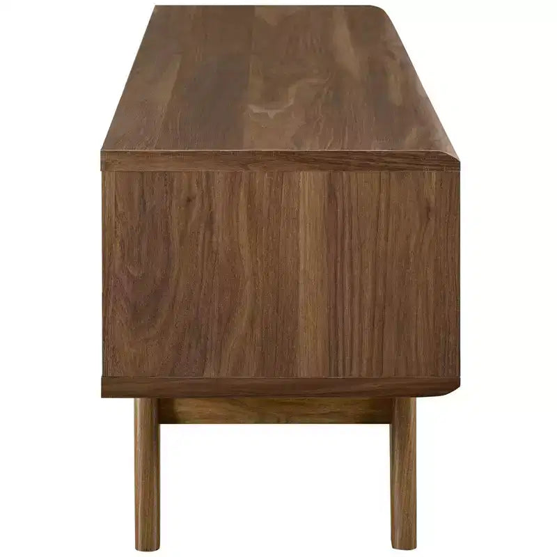 Render Mid-Century TV Stand 48" – Walnut Grain, Sliding Doors, for TVs up to 55"
