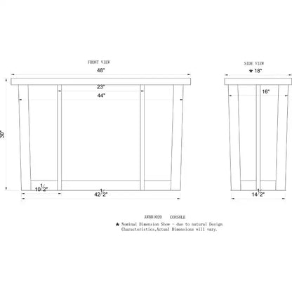 Berkshire Live Edge Solid Acacia Wood Media Console – Non-Toxic Finish, Steel Hardware