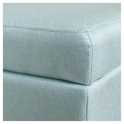 London Fabric Storage Ottoman Bench Light Blue – Tufted Lid, 50.75"W