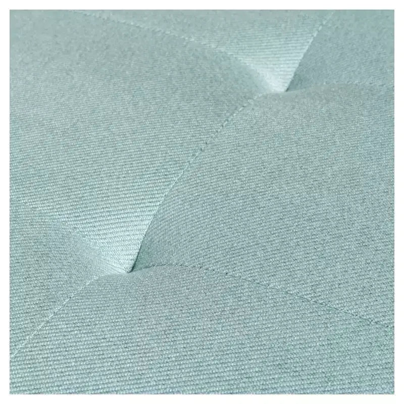 London Fabric Storage Ottoman Bench Light Blue – Tufted Lid, 50.75"W