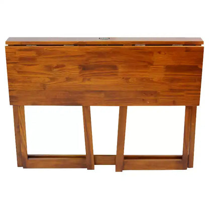 Folding Computer Desk with 4-Port USB Charging Station – Walnut, Slide-Out Shelf