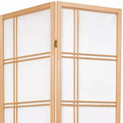 6 ft. Tall Double Cross Shoji Screen - Natural (8 Panels)