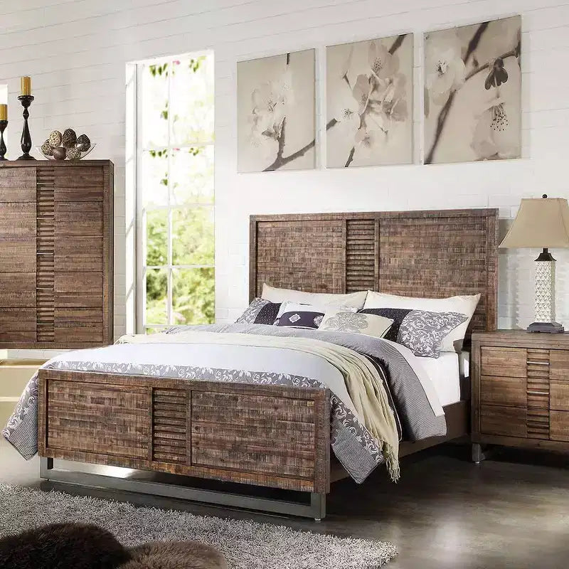 Andria Queen Bed – Reclaimed Oak Finish