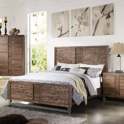 Andria Queen Bed – Reclaimed Oak Finish
