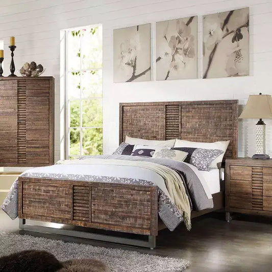 Andria Queen Bed – Reclaimed Oak Finish