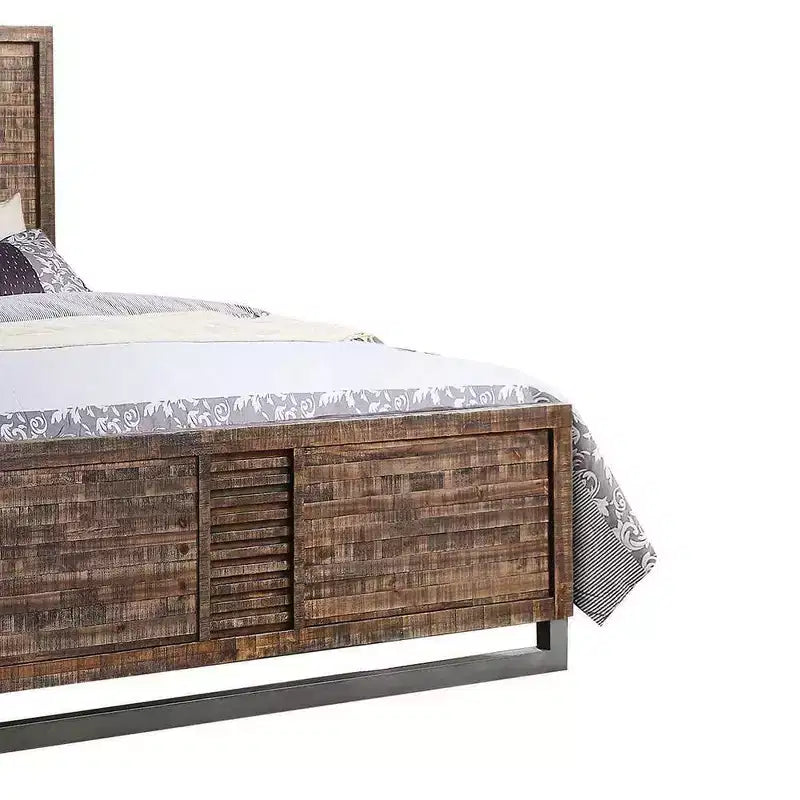 Andria Queen Bed – Reclaimed Oak Finish