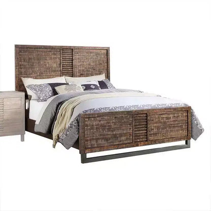 Andria Queen Bed – Reclaimed Oak Finish
