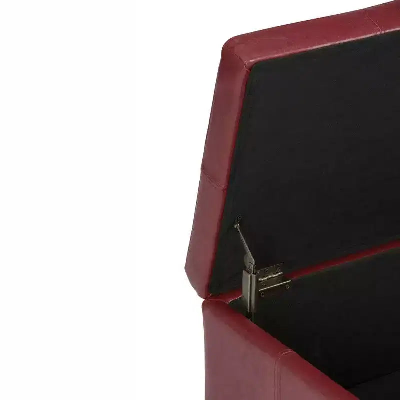 Stanford 48" Storage Ottoman – Faux Leather, Nailhead Trim & Lift-Top