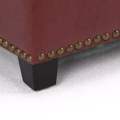 Stanford 48" Storage Ottoman – Faux Leather, Nailhead Trim & Lift-Top