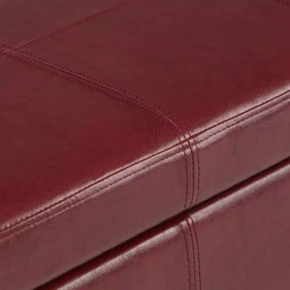 Stanford 48" Storage Ottoman – Faux Leather, Nailhead Trim & Lift-Top