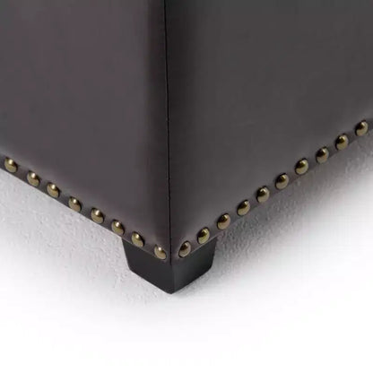 Stanford 48" Storage Ottoman – Faux Leather, Nailhead Trim & Lift-Top