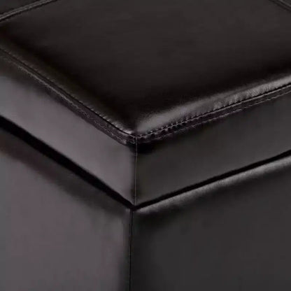 Stanford 48" Storage Ottoman – Faux Leather, Nailhead Trim & Lift-Top
