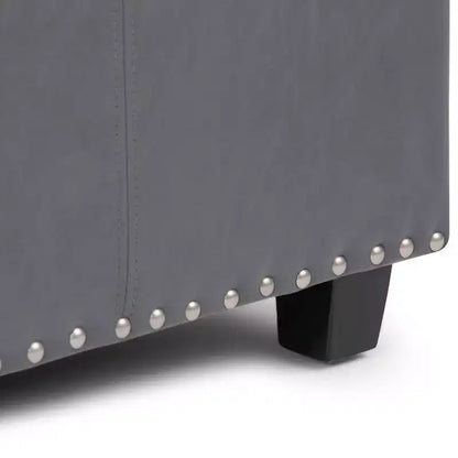 Stanford 48" Storage Ottoman – Faux Leather, Nailhead Trim & Lift-Top