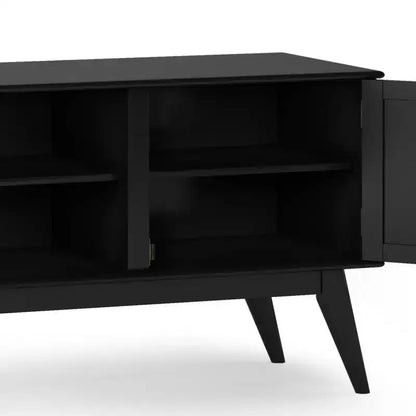 Tierney Mid-Century TV Stand for TVs up to 66" – Solid Rubberwood, Teak Brown